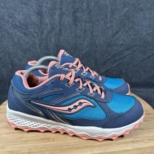 Saucony Cohesion 14 Shoes Womens 6.5 (Youth 5)‎ Blue Pink Running Sneakers